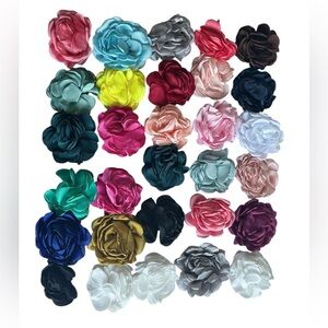 Bundle 30 Soft Artificial Chic Hair Chiffon Fabric Flowers For Headbands